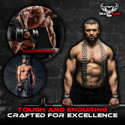 BEAST RAGE Lifting Wrist Straps for Weightlifting, Straps Gym Grip Power Workouts Lifting Straps Padded Cotton Men Women Wrap Lift, Deadlift Bodybuilding Weight Lifting Exercise Straps (Black)
