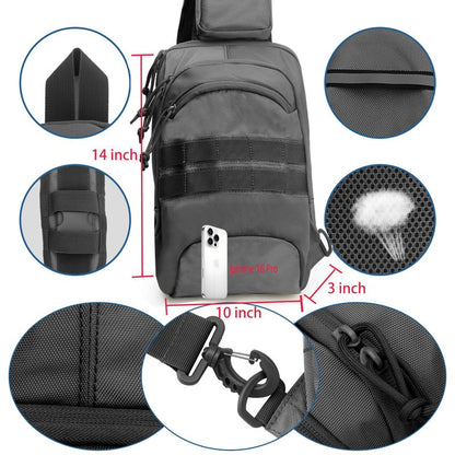 LarKoo Tactical Sling Chest Bag EDC Shoulder Pack Universl Dual Holster CCW Compact Bags Concealed Carry Backpack