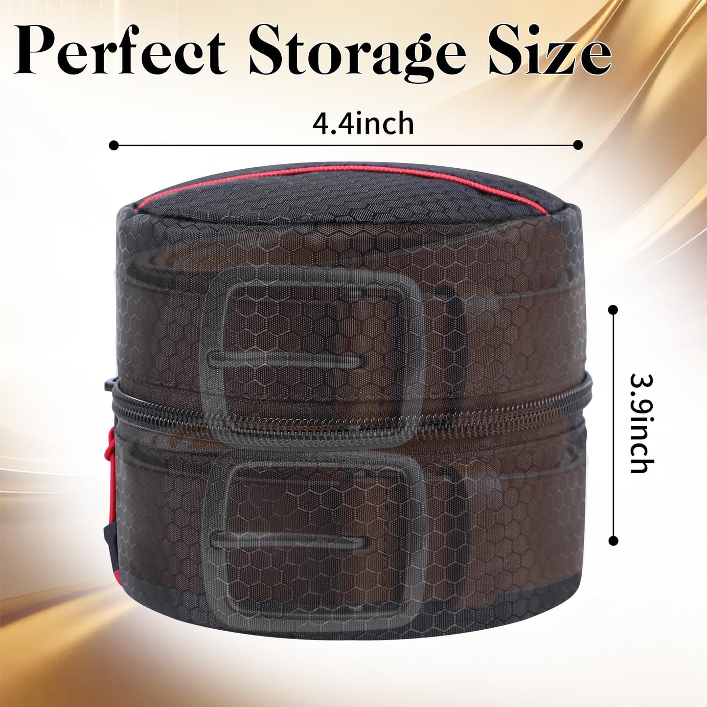 TUSIASC Belt Organizer Case,Travel Belt Storage Holder for Closet Drawer,Display Case for Belts,Ties,Portable Container Storage Holder,Height 3.9inch(Bag Only)