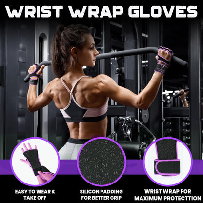 FITNESS FORCE Ventilated Weightlifting Gloves Workout Gloves for Men & Women with Built-in Wrist Wraps Fingerless Gym Gloves for Men Perfect for Exercise Fitness, Weight Lifting, Cross Training