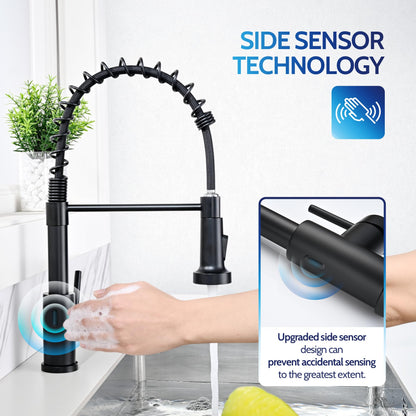 Kitchen Faucet with Pull Down Sprayer, High Arc Single Handle Stainless Steel Kitchen Sink Faucet with Sprayer for Rv Camper, Matte Black