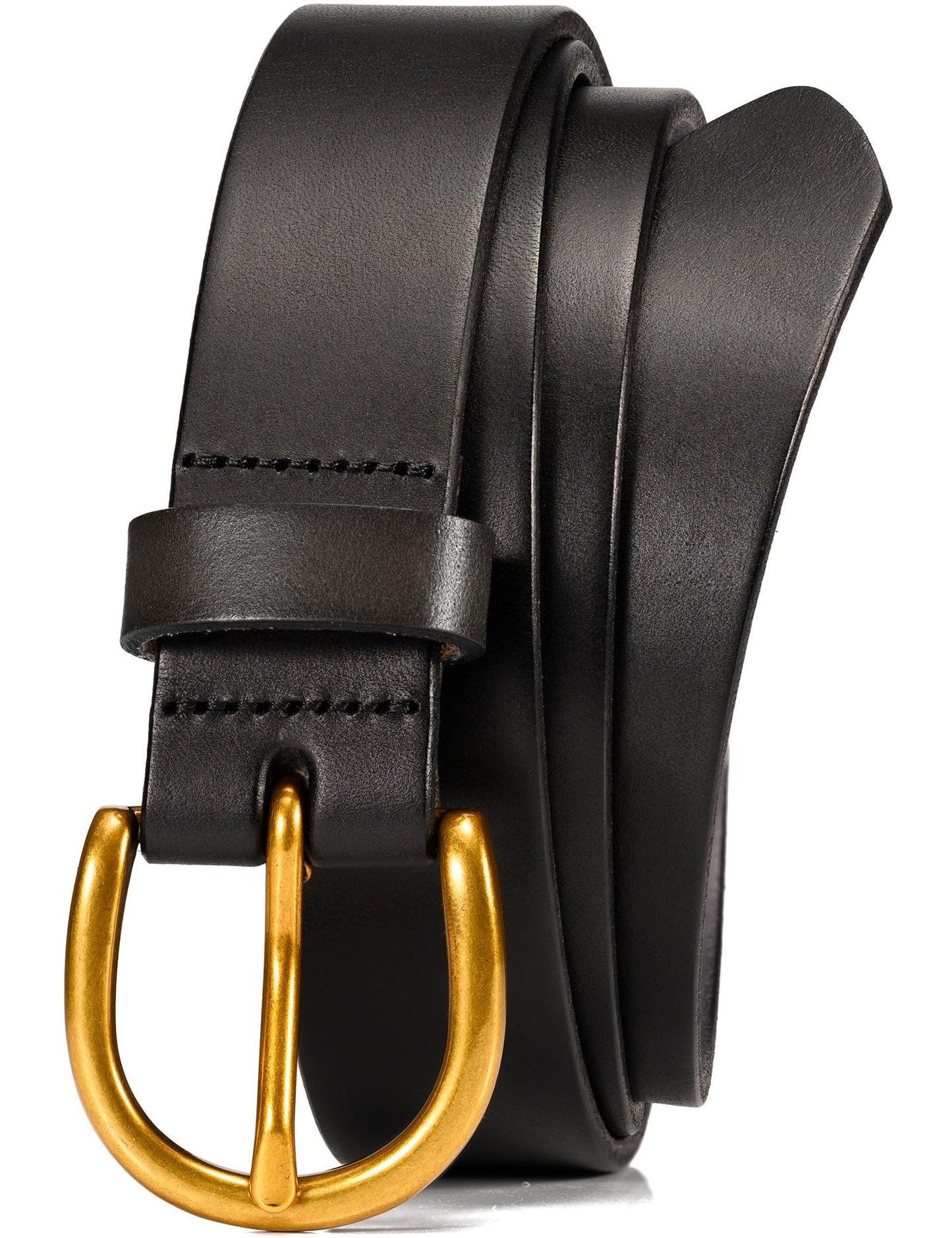 WOLFANT Womens Casual leather Jean Belt,1.1" Ladies Belt with Gold Buckle,100% Italian Full Grain Real Solid Leather