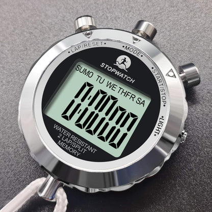 Metal Stopwatch with Backlight, 0.01 Second Timing Stopwatches Timer, 2 Lap Memory for Sports Coach Running Basketball