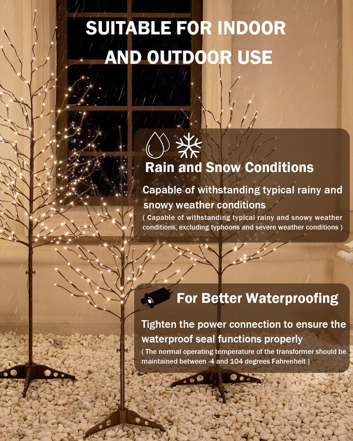 TYBEEU 5ft Star Light Tree with 216 Warm White LEDs for Holiday Decor - Dimmable, UL Certified, Waterproof - Ideal for Indoor and Outdoor Decoration