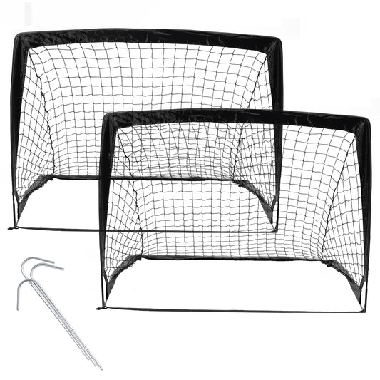 1 Pack 4’ x 3’ Portable Soccer Goals for Backyard, Indoor & Outdoor Pop Up Soccer Goals, Black