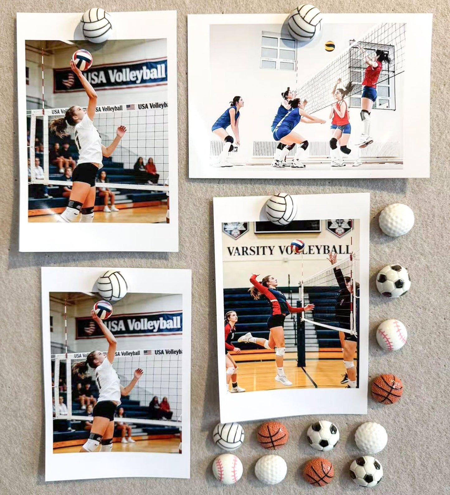 Push Pins for Wall,25Pcs Sports Decorative Push Pins, Thumb Tacks for Bulletin Board, Photos Wall & Maps, Desk Decor for School Offices (Volleyball)