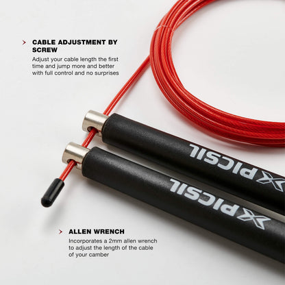 PICSIL High Speed Jump Rope, 360 Degree Spin, Double Bearing System, Made of ABS, Home Workout, Boxing, Fitness & Conditioning, Adaptable for Men, Women and Children