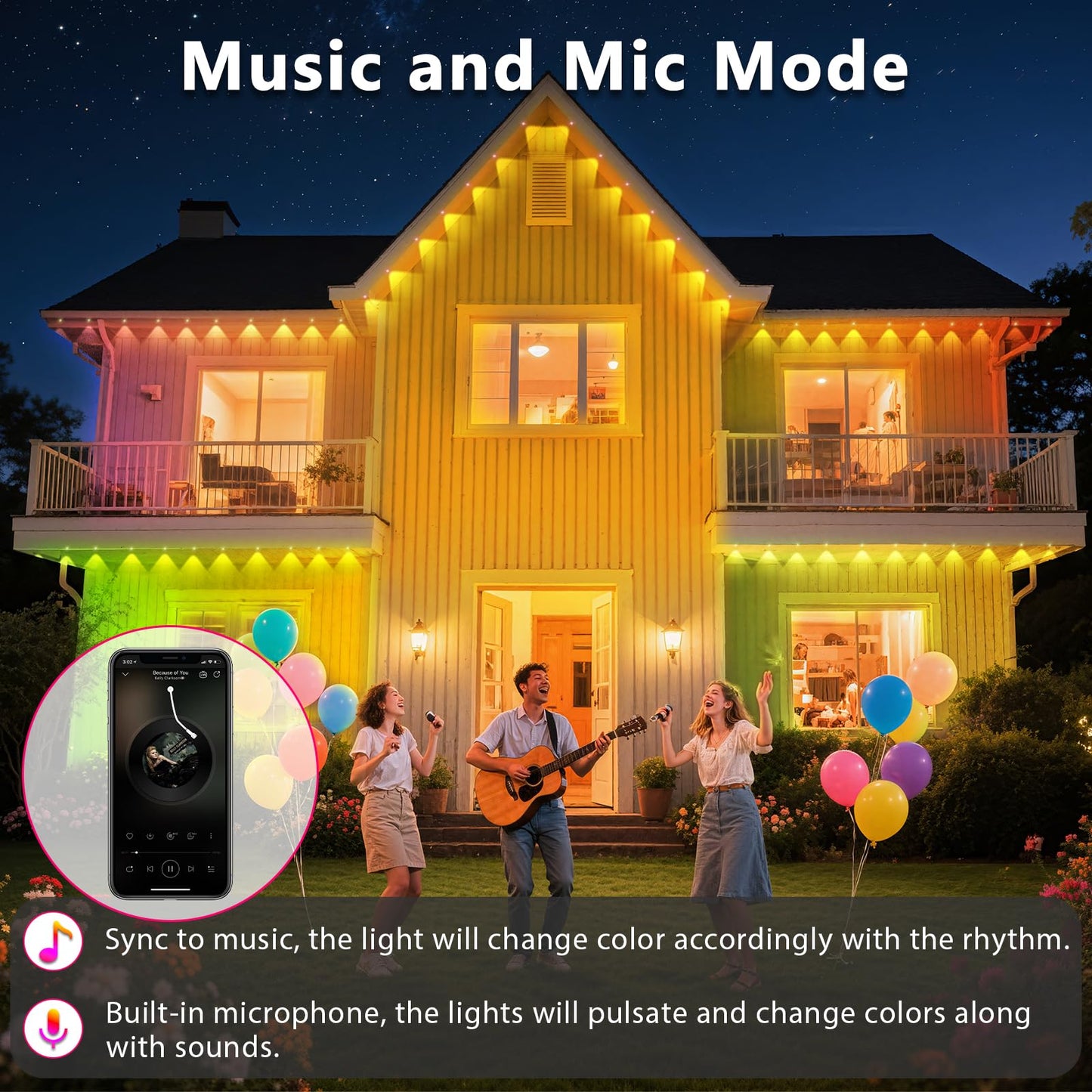 CETELUMA 200FT Permanent Outdoor RGB Lights - Waterproof Smart LED Eaves Lights with App/Remote Control, Music Sync & DIY Scenes, Perfect for Christmas, Halloween, Parties & Daily Decor