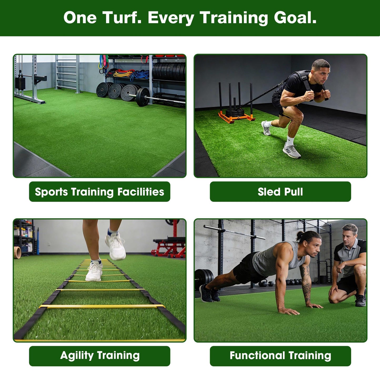 Yescom Sports Sled Strips Turf Gym Flooring for Weight Sled Push Pull Equipment Crossfit Outdoor Indoor 65'x3'(200 Sq.Ft) 0.4