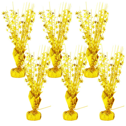 Metallic Foil Spray Centerpiece, 6 Pcs Gold Star Table Centerpieces, Shiny Party Decoration, Metallic Star Shaped Design, DIY Decor for Birthday Wedding Anniversary