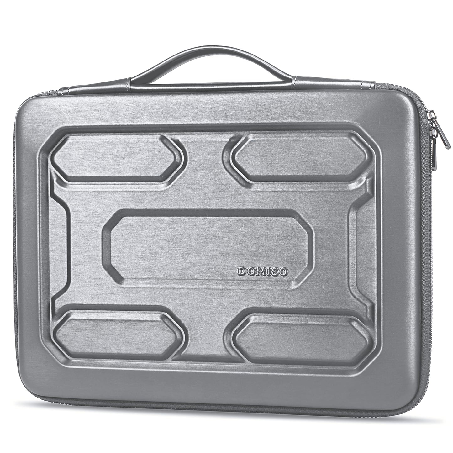 DOMISO 15.6 inch Laptop Sleeve with Handle Shockproof Waterproof EVA Protective Case for 15.6" Yoga 720 IdeaPad 310 320 ThinkPad T570/Legion 5 Gen 6/HP Envy 15/15.6" Notebooks, Silver