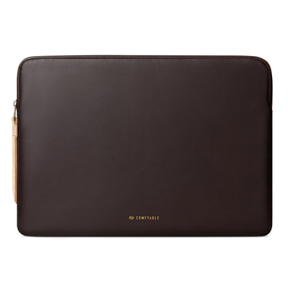 Comfyable Slim Protective Laptop Sleeve, PU Leather Bag Compatible with 15" MacBook Air (Snug Fit) M5 & 14" MacBook Pro M5 Pro/Max 2026 (Loose Fit), Chocolate