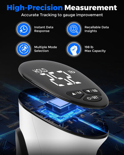 Hand Grip Strength Tester Dynamometer: Digital Electronic Measure Gripper Trainer Muscle Grips Strengthener Test Meter Handgrip Pressure Measurement Device - Handheld Squeeze Force Gauge Dynometer