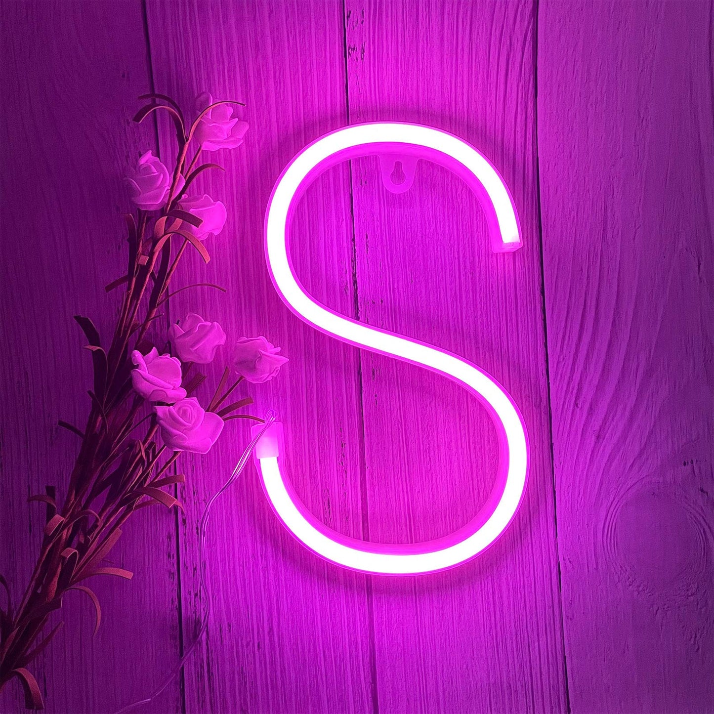 ENUOLI Neon Signs, Light Up Letters Marquee With Pink Lights for Wall Decor, Christmas Party, Bar Decorations, Wedding, Birthday (S)