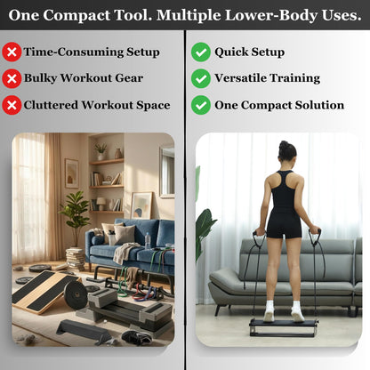 Calf Raise Block & Slant Board, Compact 3-in-1 — Height & Angle Adjustable Platform for Calf Raises, Heel-Elevated Squats, Knees Over Toes, Ankle Mobility & Calf Stretching, with Resistance Bands, 880 lbs