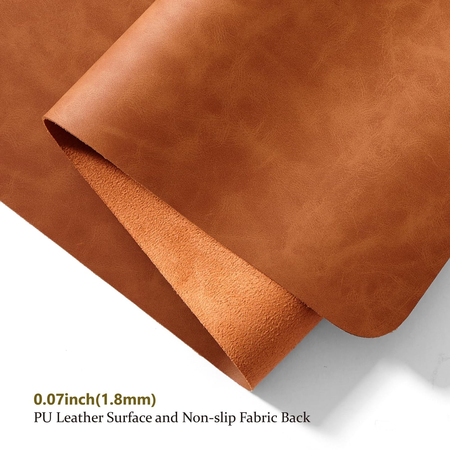 Distressed Leather Desk Mat - Non-Slip PU Desk Pad for Office and Home - Desk Organization and Accessories - Ideal for Large Mouse Pad and Desk Mats on Top of Desks(Tan,36"x 17")