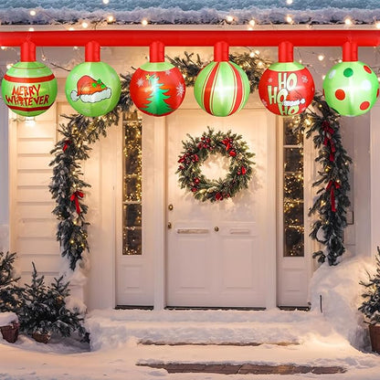 Retisee 14.5ft Long Christmas Green Inflatable Outdoor Decoration Christmas Light up Inflatable Decoration Blow up Hanging with Built in LED Lights for Xmas Party Lawn Yard Outdoor Indoor Supplies