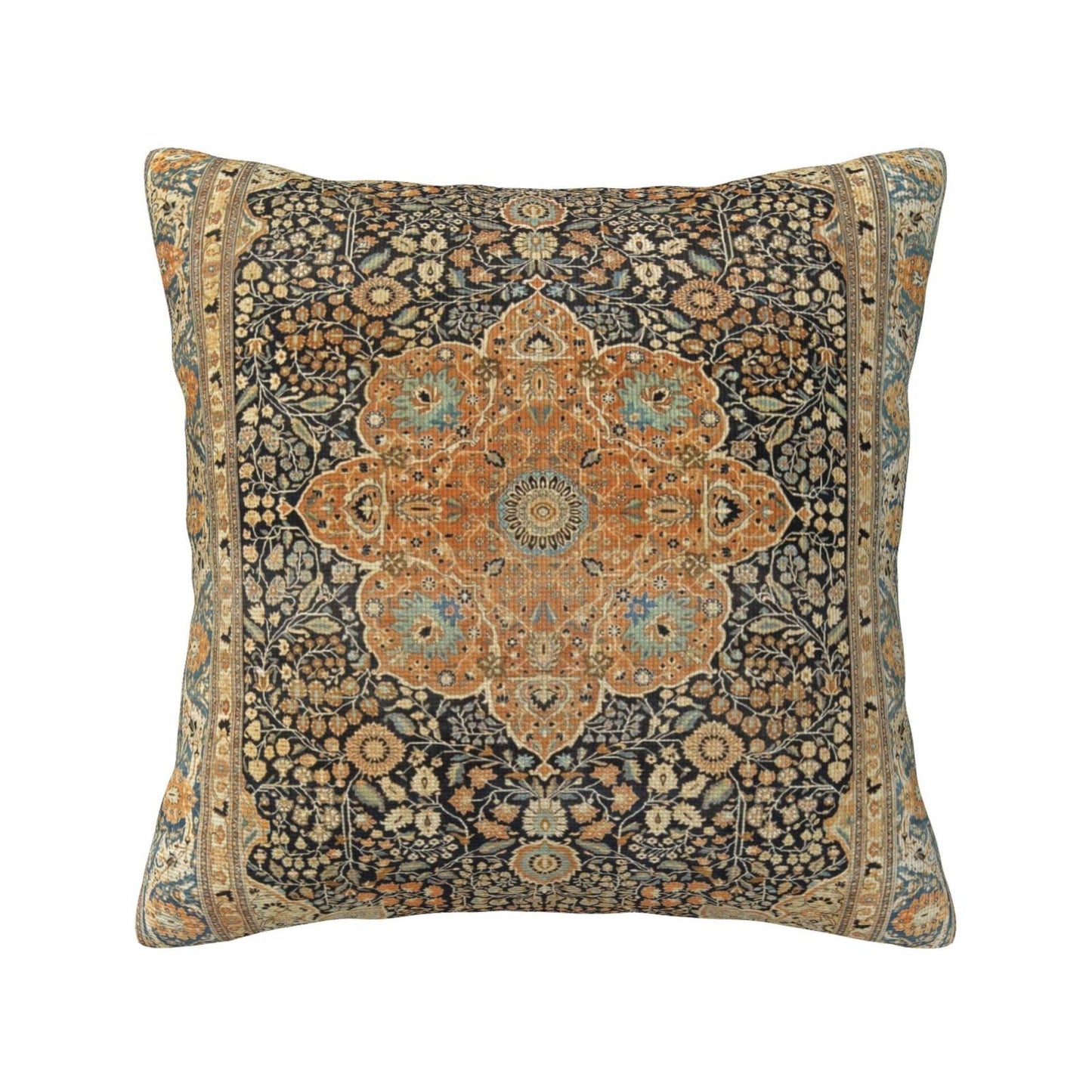 17th Century Turkish Carpet Print Throw Pillow Covers Modern Pillow Cushion Cases, Decorative Square Pillowcases for Sofa Couch Bedroom Living Room Car 20"X20"