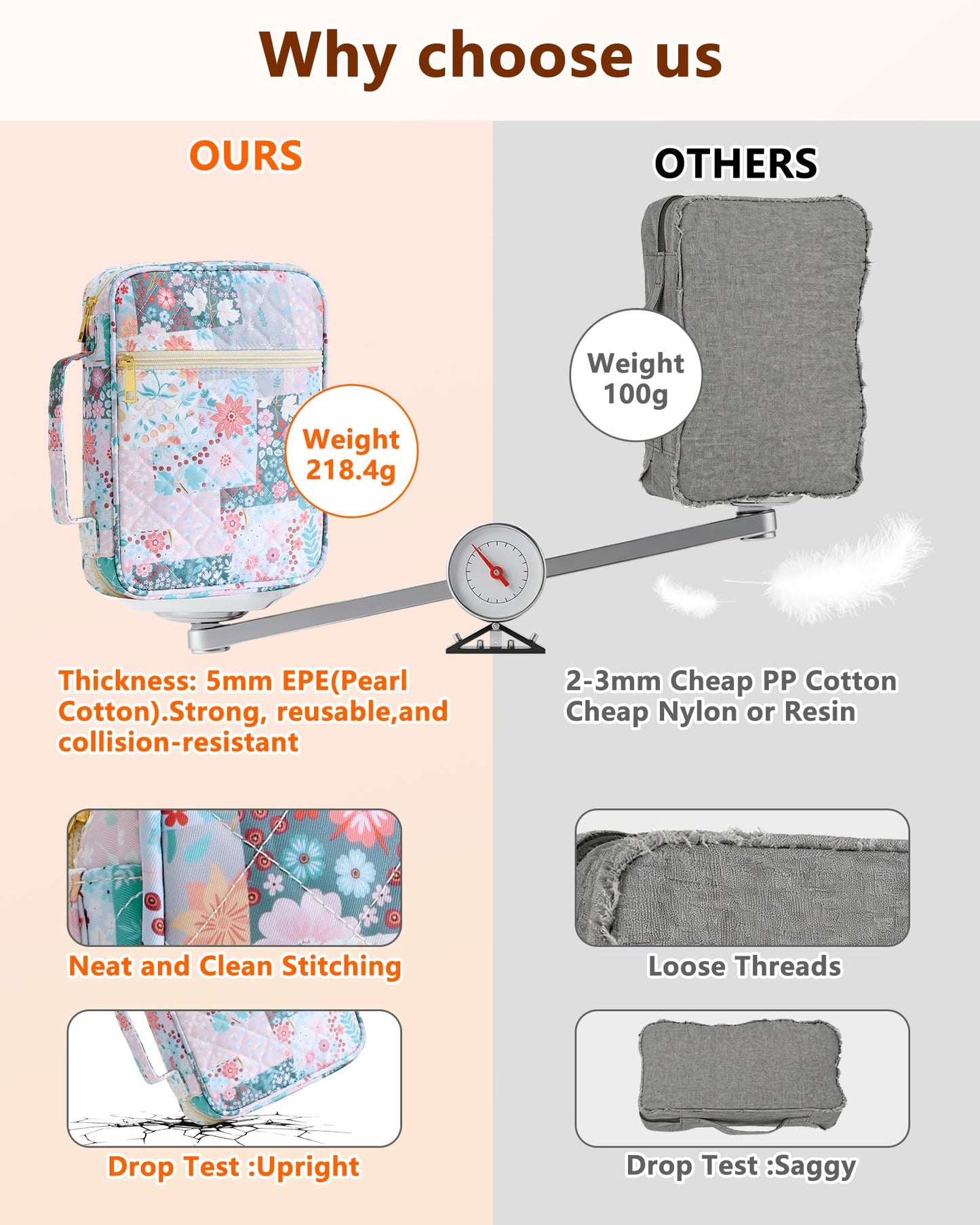 Oterri Bible Cover Case For Women, Large Bible Cover With Bible Study Supplies Accessories, Quilted Soft Bible Tote Bags Church,Classroom,Campus,Neighborhood Association (Flower Quilt, Large)