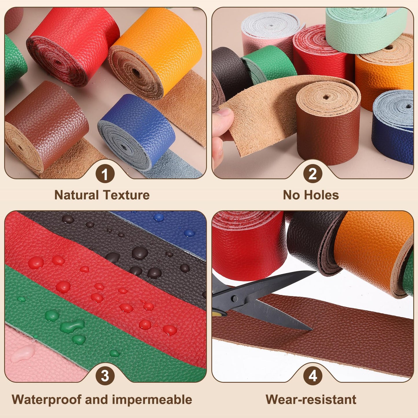 MECCANIXITY Leather Craft Belt Blanks, 40mm(1.6") Wide x 51" Full Grain Strip 3-4oz 1.5mm Thick Vegetable Tanned Leather Strips for DIY Belt Making Craft Making Tool Processing, Reddish Brown