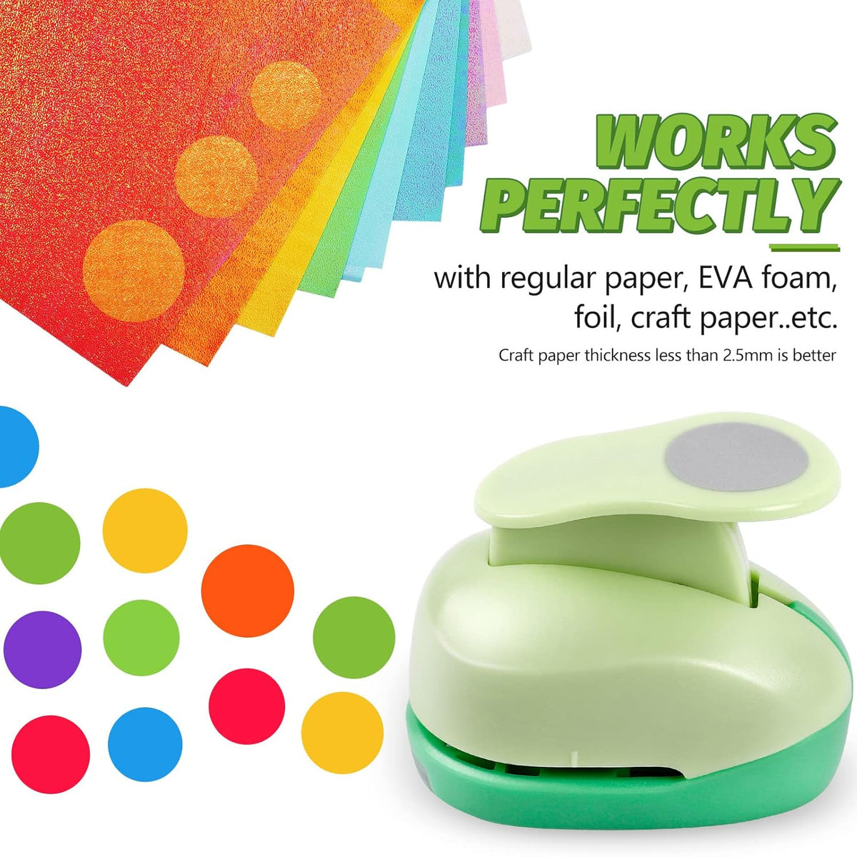 UCEC Paper Punch, 3 Inch Circle Punch Large Hole Puncher Paper Circles Craft Puncher Handmade Paper Punches for Crafting Scrapbooking Cards Arts Fun Projects Back to School Supplies