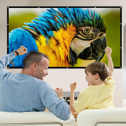 Mdbebbron 150 inch Projection Screen 16:9 Foldable Anti-Crease Portable Projector Movies Screen for Office Home Theater Outdoor Indoor Support Double Sided Projection