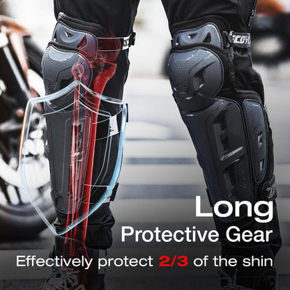 Scoyco Motorcycle Knee Pads for Men - CE Level 1 Motocross Knee and Elbow Guards Protective Gear Armor with 45°-180° Knee Flexibility Design Adjustable Elastic Band