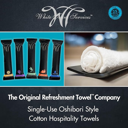 White Towel Services 8" x 8in Moist Cotton Towel Individually Wrapped