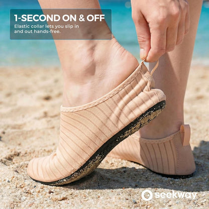SEEKWAY Water Shoes Women Men Adult Quick-Dry Aqua Socks Barefoot Non Slip for Beach Swim River Pool Lake surf Pink SK002(U)