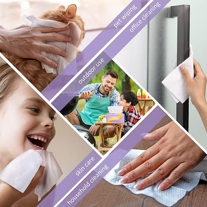 300 Count Disposable Face Towels Ultra Soft Hand Washcloth Lint-Free Dry Wipes