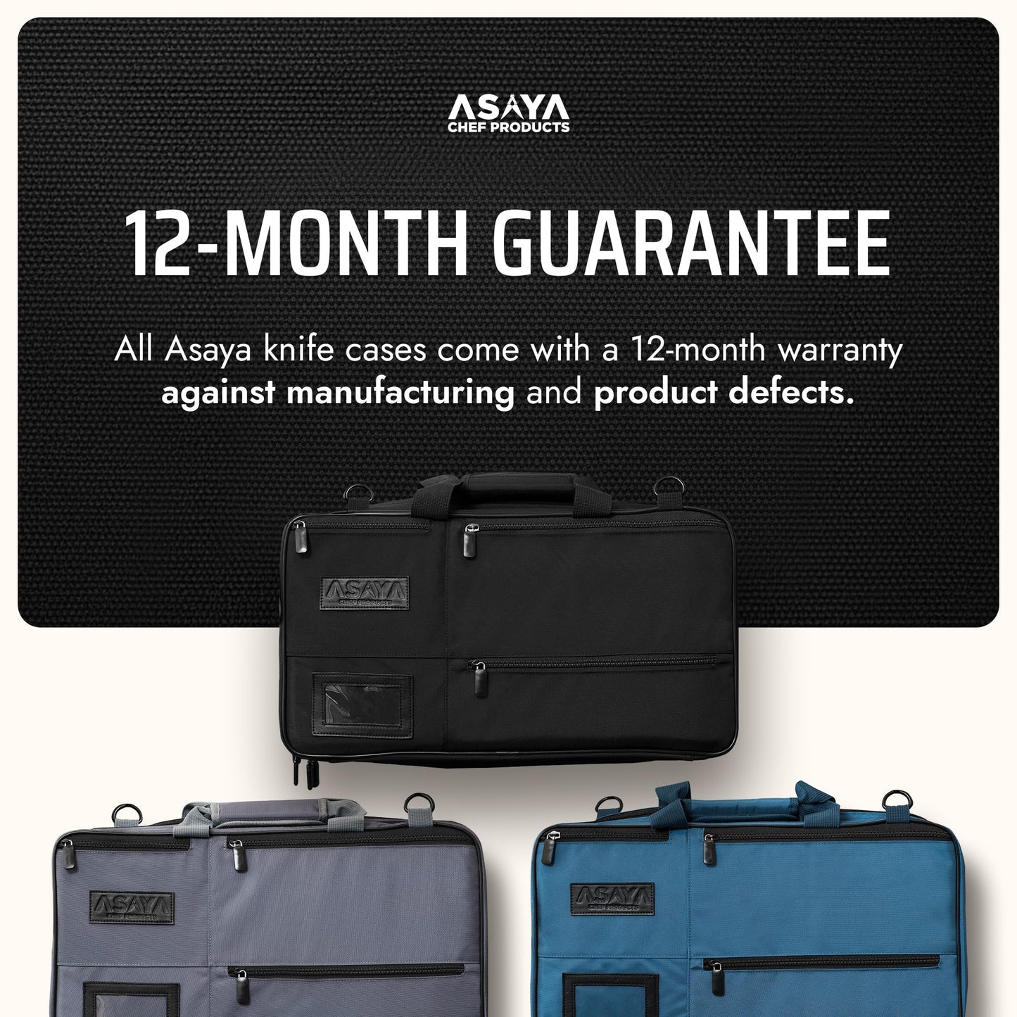 Asaya Chef Knife Bag - 28-Pocket Knives Carrying Case for Kitchen Tools and Utensils, Ballistic Nylon Chef Knife Roll Bag with Adjustable Shoulder Strap - Knives Not Included (Black)