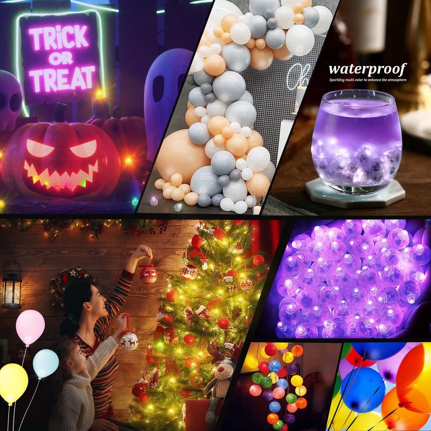 200pcs LED Purple Balloon Light, Round Led Mini LED Lights for Paper Lantern Balloon Indoor Outdoor Party Event Fun, Birthday Party Wedding Decoration Supplies