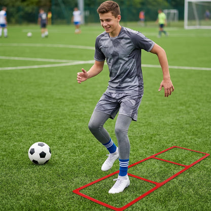 One-Piece Silicone Agile Ladder 1 PC Suitable for Sports & Fitness Step Training Soccer Footwork practice Street Dance Step Training Auxiliary Kit for Various Indoor and Outdoor Floor Areas (Blue)