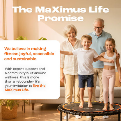 MXL FIT Bounce PRO Bungee Rebounder with T-Bar Handle - Premium Indoor Mini Trampoline for Adults, Silent Low-Impact Bounce, Half-Folding with Foldable Steel Legs & Carry Bag - 40 in, 400lb