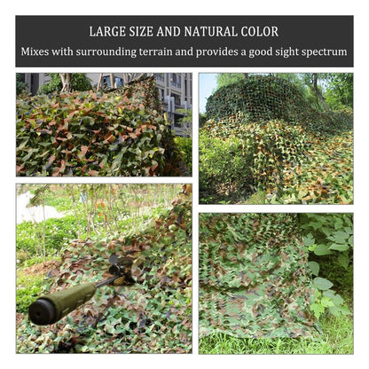 Camo Netting, Camouflage Mesh Netting for Hunting Blinds, Woodland Mesh Perfect Camonetting for Camping Shooting Hunting, Military Theme Party Decoration Sun Shade Outdoor 13x5ft