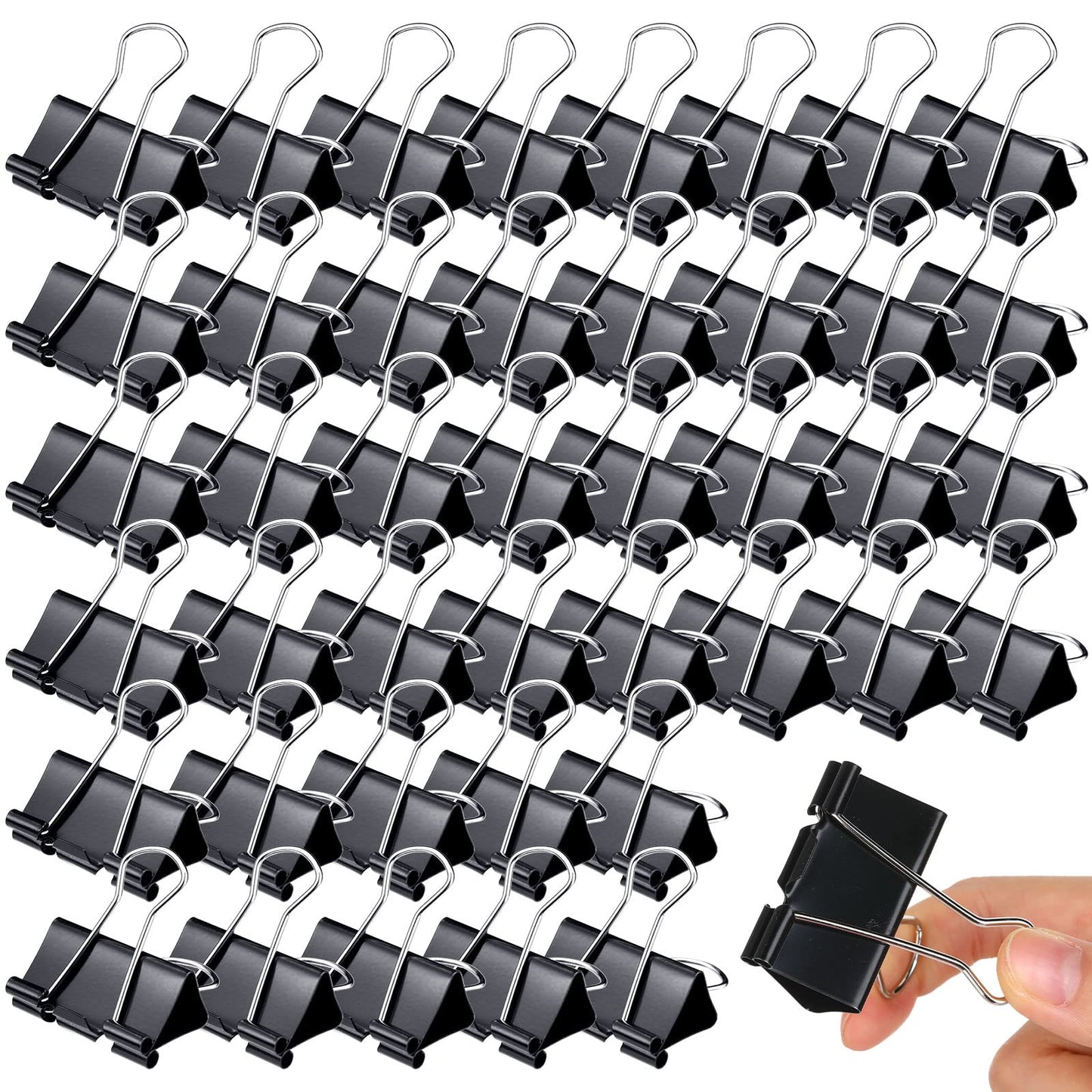 Yexiya 300 Pcs Large Binder Clips Bulk Big Paper Clamps Office Supplies Paper Clamps for Teachers Students School Office Business Paperwork Supplies (Black, 1.61 Inch)
