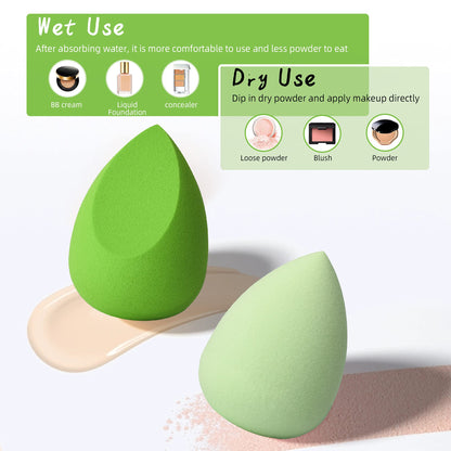 COSTICA Makeup Sponge Set Blender, Beauty Sponge Makeup Blender Flawless for Liquid - Multi Colored 4 pcs Rose Series