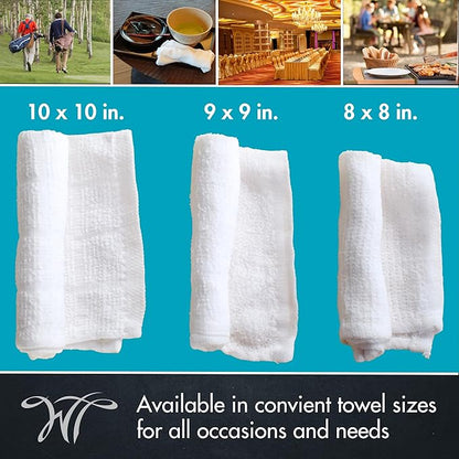 White Towel Services 8" x 8" inch Moist Cotton Towel Individually Wrapped