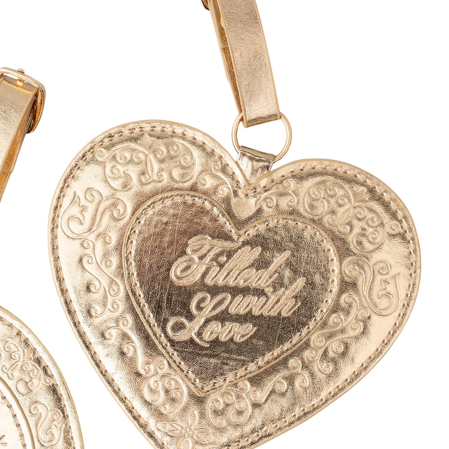 ban.do Getaway Suitcase Tag Set of 2 for Travel, Novelty Shaped Durable Vegan Leather Luggage Identifier (Lockets)
