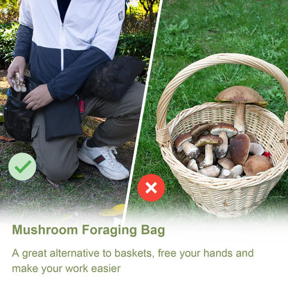 Morel Mushroom Foraging Bag with Adjustable Waistband, 2 Mesh Picking Bags for Collecting Mushrooms, Outdoor Hunting Bags Lightweight and Sturdy to Wear Around Waist, Harvesting Bag, 1 Tool Bag