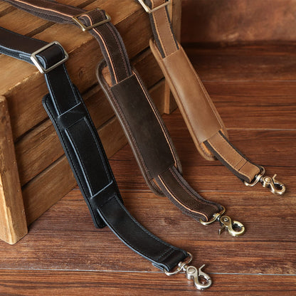 Polare Real Italian Leather Adjustable Replacement Shoulder Strap with Metal Hook for Briefcase Messenger Shoulder Duffel Bag