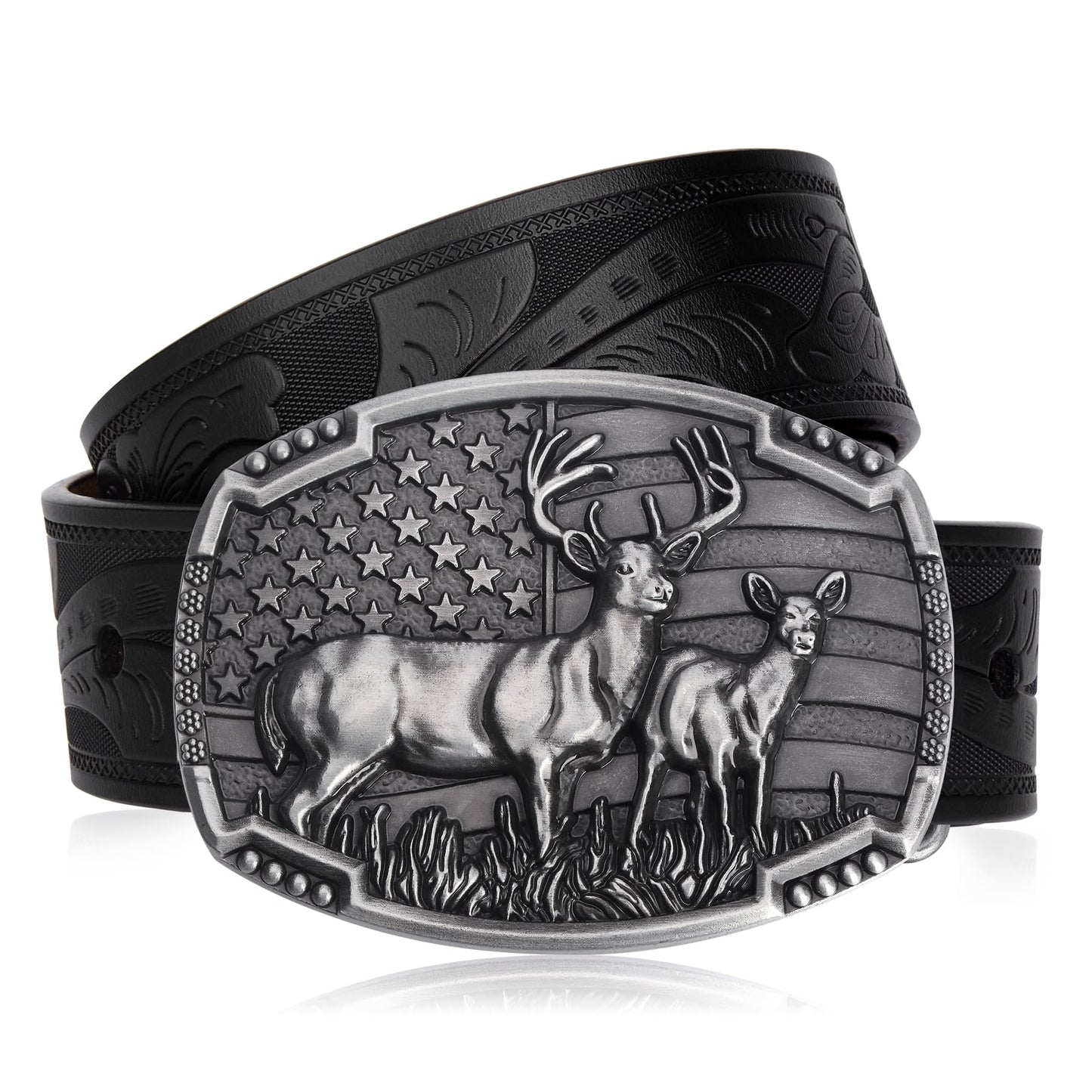 Western Cowboy Leather Belt for Men Women Cowgirl, Mens Buckle Belt for Jeans, Country Belt, Men's Gifts