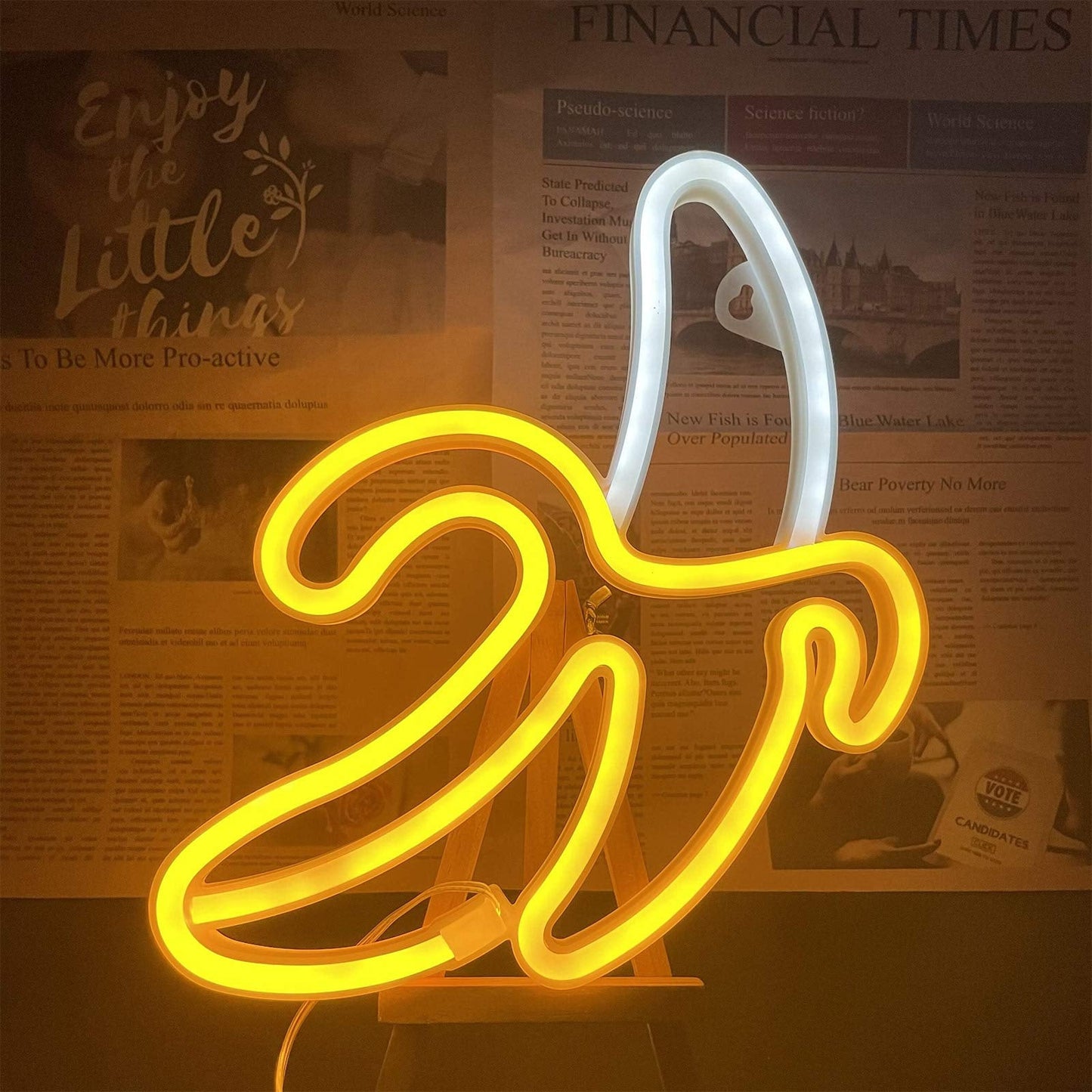 ENUOLI Banana Neon Signs,Banana Neon Light 11.4"x7.9" inch LED Neon Lights for Wall Decor,USB/Battery Powered Night Lamps Light Up Signs for Christmas,Birthday Party, Kids Living Room,Home Decor