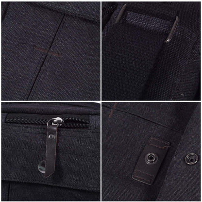 dealcase Canvas Small Messenger Bag for Men Women, Casual Shoulder Bag Chest Bag Travel Carry Bag Multi-pocket Purse