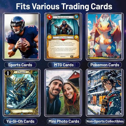 LOVFEN 1000 Hard Plastic Card Sleeves – 1000 Toploads, 35PT Baseball Card Protectors with Bend-Resistant, Rip-Proof Edges for TCG, Sports, Football & Collectible Cards