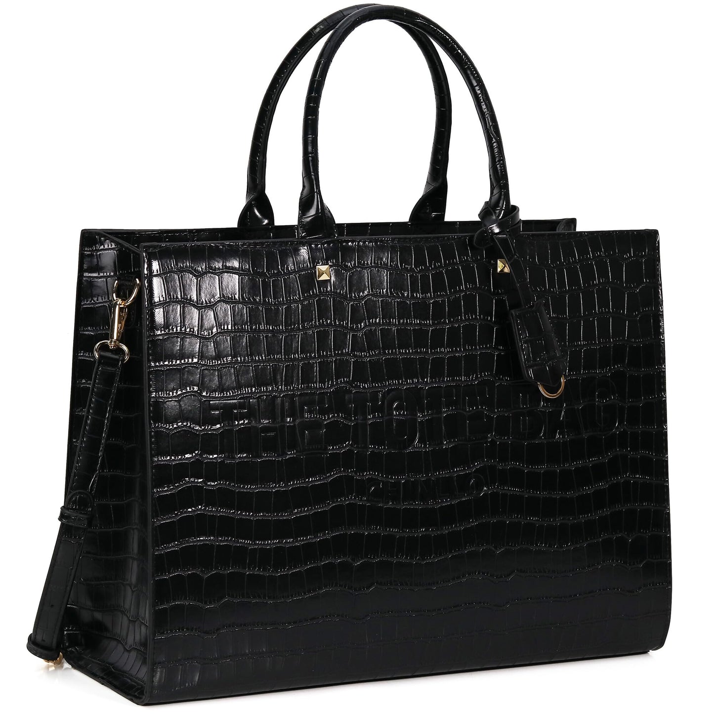 Chinllo Tote Bag for Women Top Handle Satchel Purse and Handbags with Shoulder Strap (D.Black-Mc)