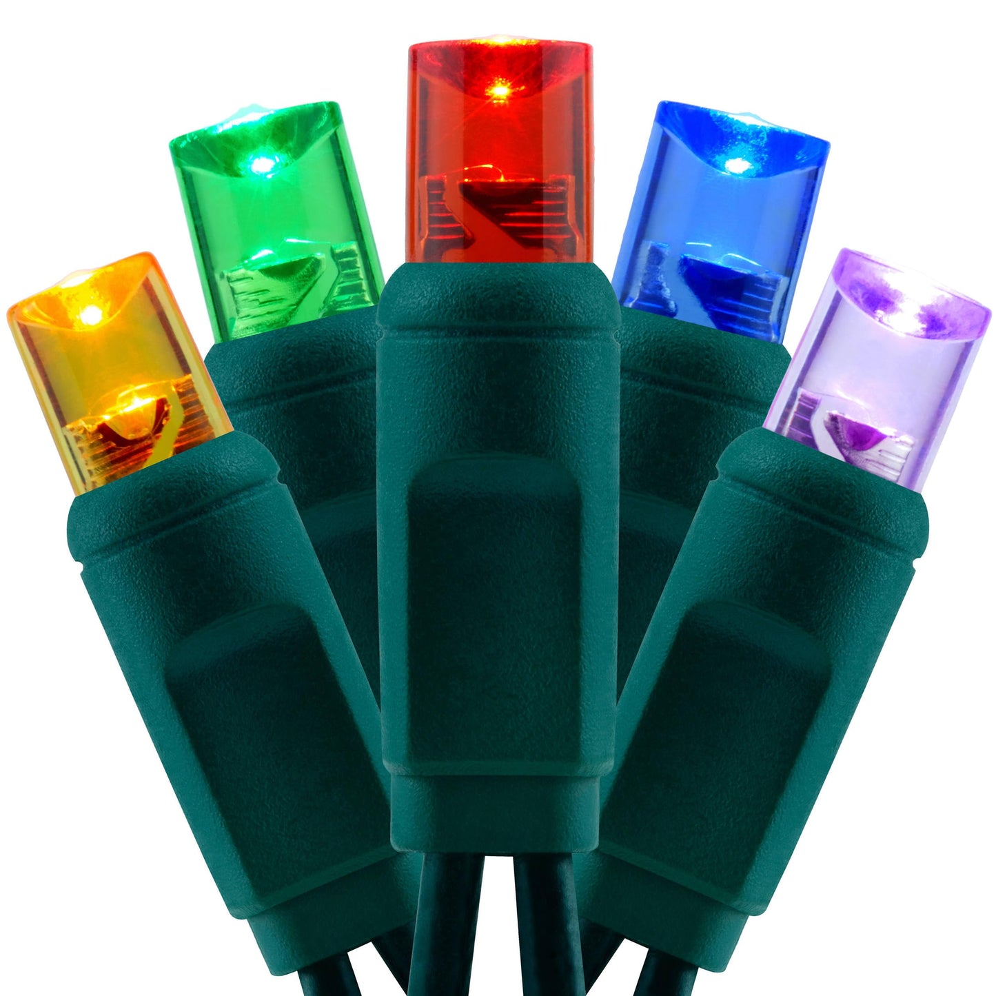 YULETIME 140 Multicolor Christmas Lights, 2-Set 24 ft 70 One-Piece 5mm LED