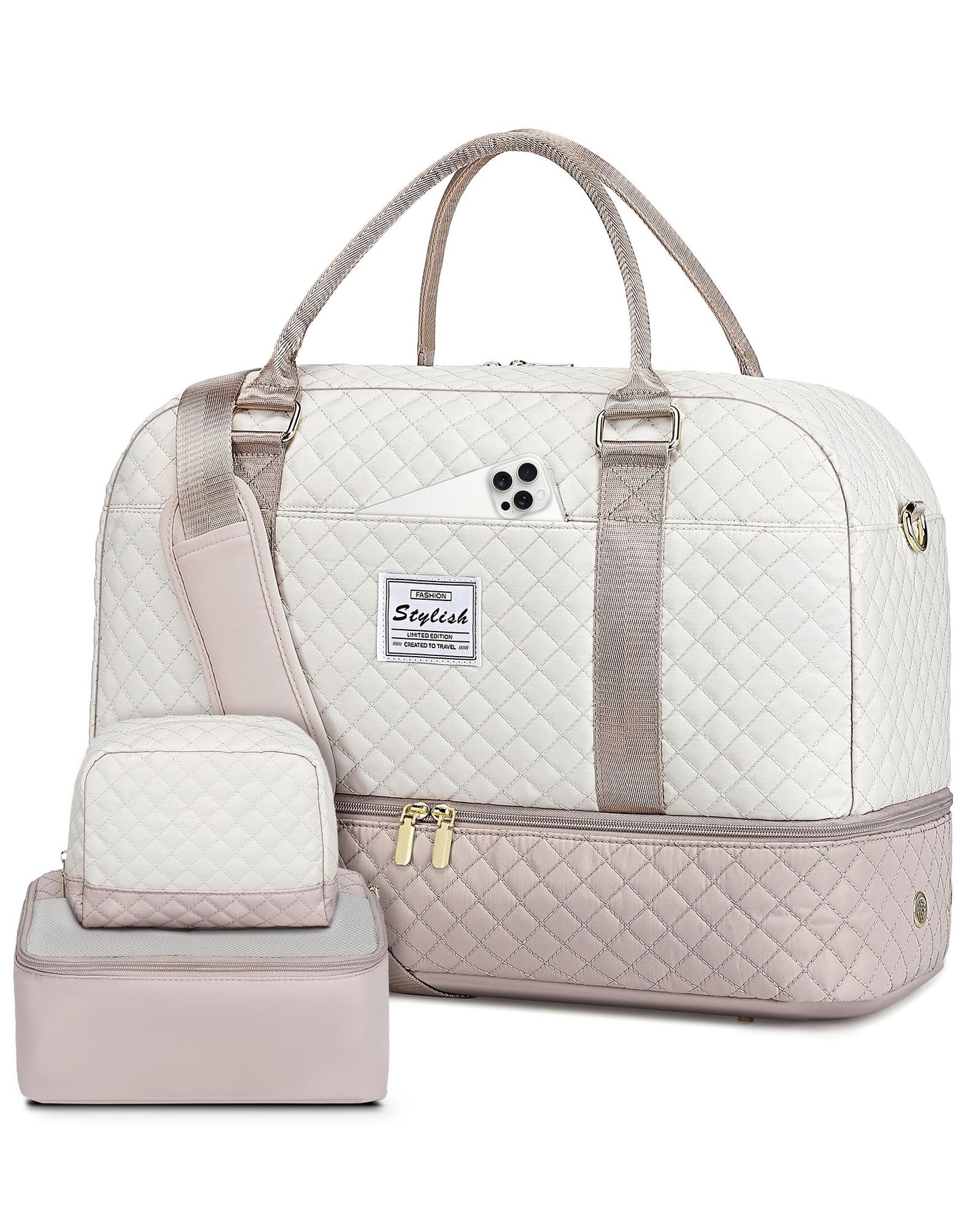 Weekender Bags for Women Travel Bag- Duffle Bag for Women with Shoe Compartment Carry On Overnight Bag with Toiletry Bag & Wet Pocket