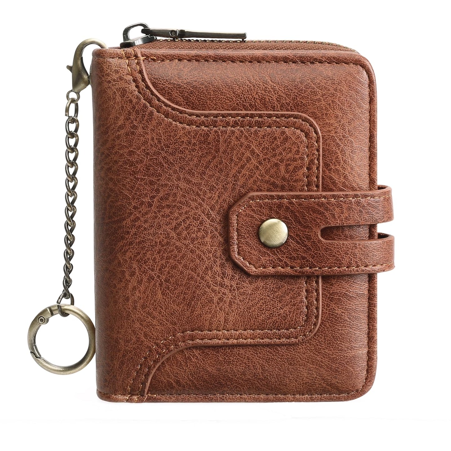 GOIACII Wallets for Women RFID Blocking Soft Leather Coin Purse Bifold Small Credit Card Holder Brown