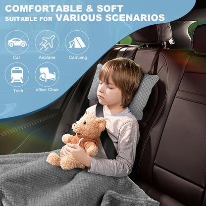 Nenolix Travel Blanket Airplane Compact with Bag, Travel Essentials 3 in 1 Packable Airplane Blanket, Travel Pillow and Blanket Set, Inflatable Pillow, Luggage Sleeve & Backpack Clip (Light Grey)